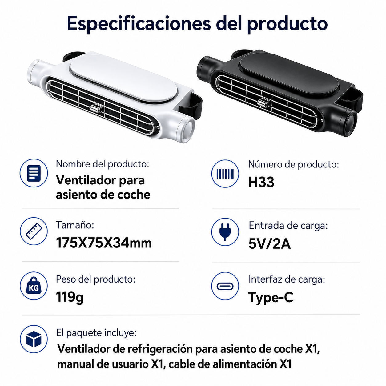 CoolRide Pro | Ventilador USB para Asiento de Coche