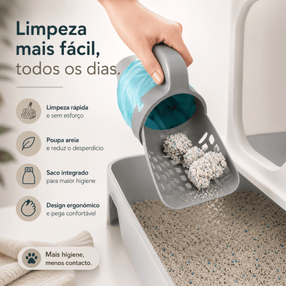 Pá para Areia de Gato com Saco Integrado (4 sacos de lixo)