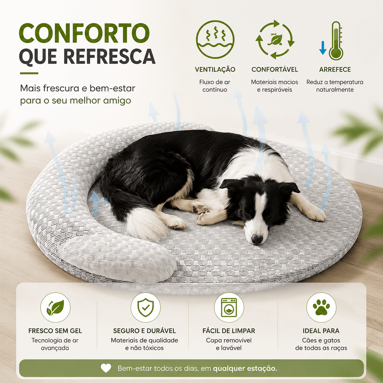 Cama Refrescante Premium para Cães e Gatos
