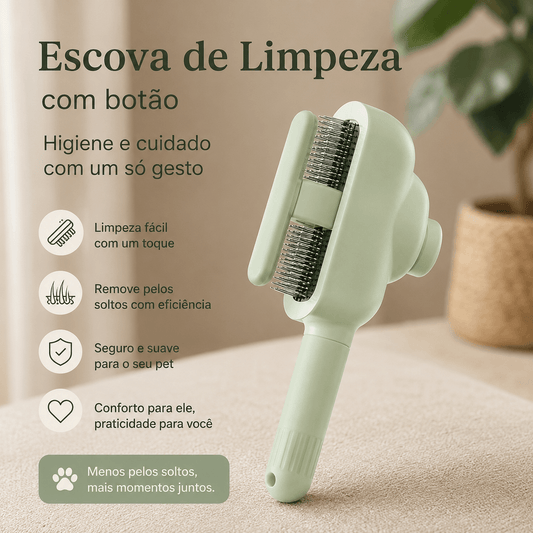 Escova Autolimpante para Gatos e Cães – Remove Pelos e Desembaraça sem Esforço