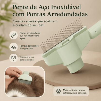 Escova Autolimpante para Gatos e Cães – Remove Pelos e Desembaraça sem Esforço
