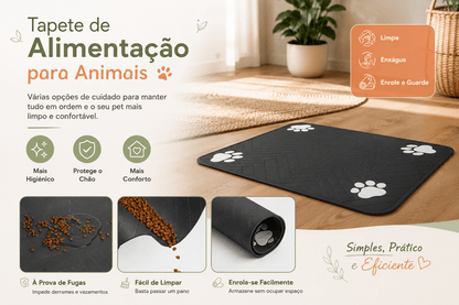 Tapete Absorvente para Comedouro de Cães e Gatos | Impermeável