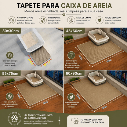 Alfombrilla sanitaria para gatos extragrande resistente impermeable 2 capas antideslizante lavable protector de suelo para mascotas y detenedor de arena para arenero