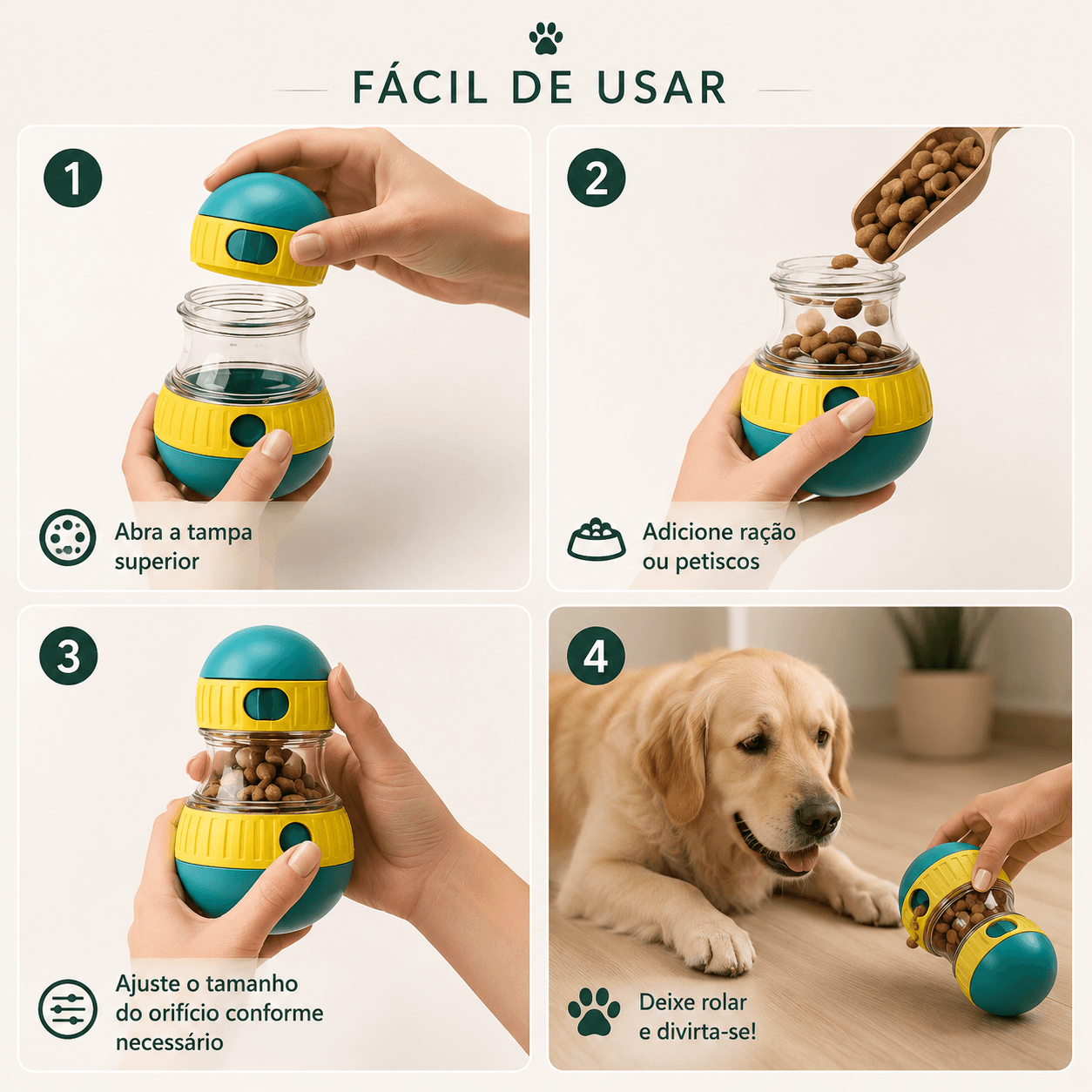 Brinquedo Interativo com Dispensador de Petiscos para Cães