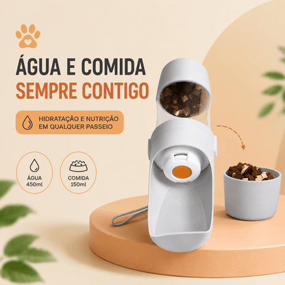 Garrafa Portátil 2 em 1 para Cães e Gatos – Água + Ração | 500ml