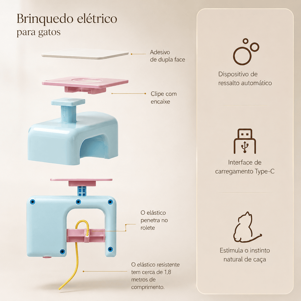 Brinquedo Interativo Elétrico para Gatos – Movimento Automático