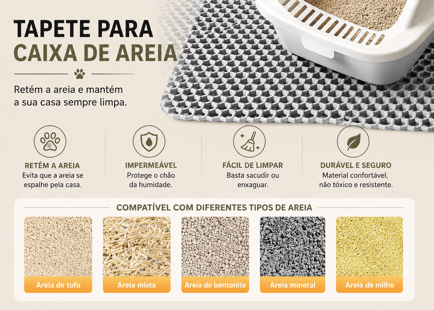 Alfombrilla sanitaria para gatos extragrande resistente impermeable 2 capas antideslizante lavable protector de suelo para mascotas y detenedor de arena para arenero