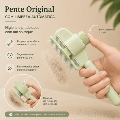 Escova Autolimpante para Gatos e Cães – Remove Pelos e Desembaraça sem Esforço
