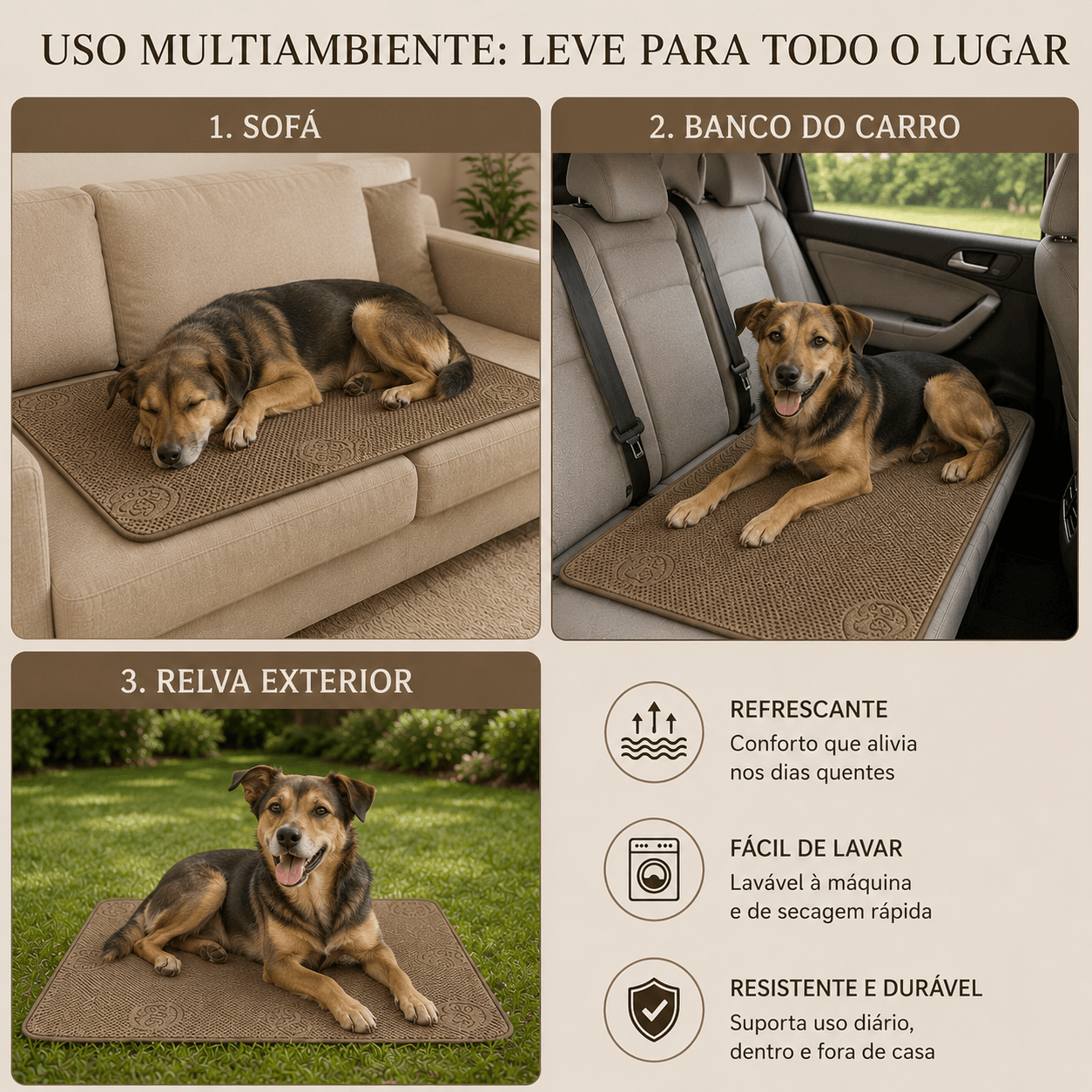Tapete Refrescante para Animais – Cães e Gatos | Lavável e Respirável