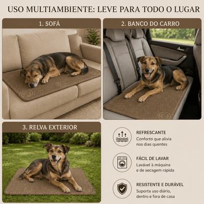 Tapete Refrescante para Animais – Cães e Gatos | Lavável e Respirável