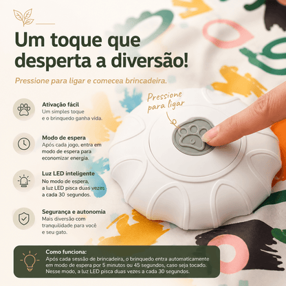 Tapete Inteligente para Gatos | Brinquedo Interativo Automático USB-C