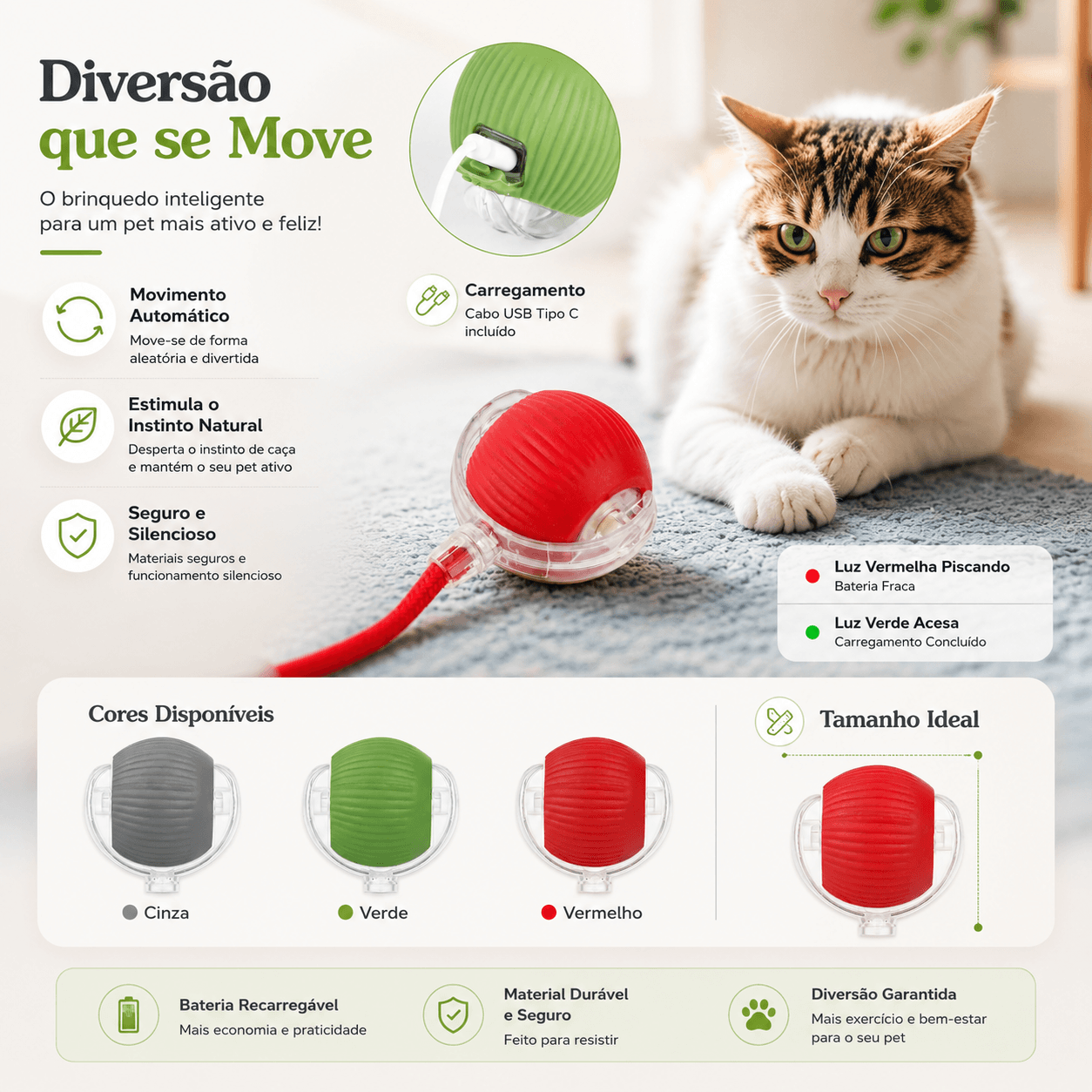 Bola Inteligente Interativa para Gatos