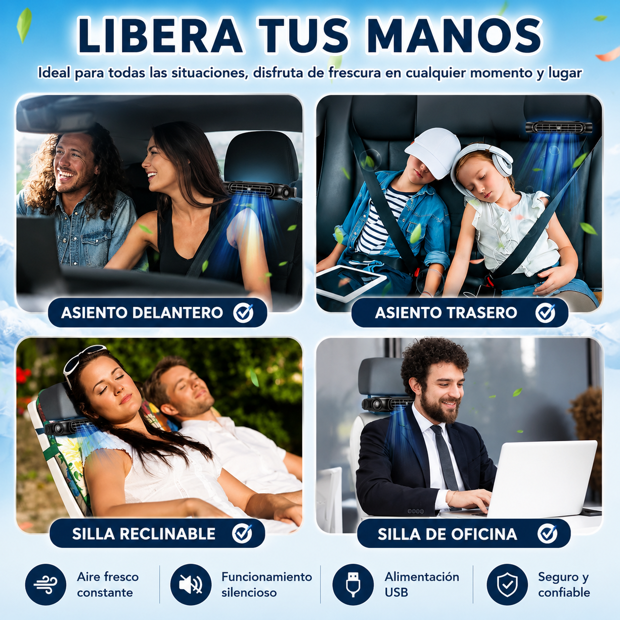 CoolRide Pro | Ventilador USB para Asiento de Coche