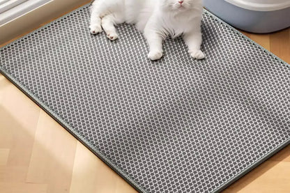 Alfombrilla sanitaria para gatos extragrande resistente impermeable 2 capas antideslizante lavable protector de suelo para mascotas y detenedor de arena para arenero