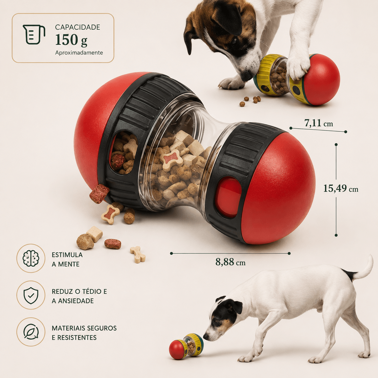 Brinquedo Interativo com Dispensador de Petiscos para Cães