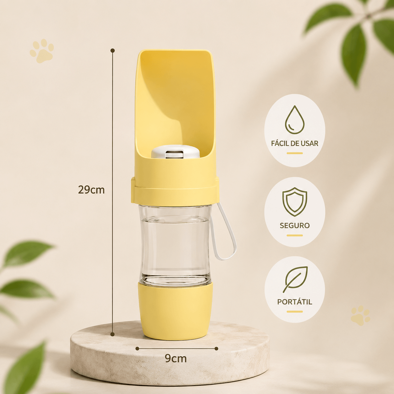 Garrafa Portátil 2 em 1 para Cães e Gatos – Água + Ração | 500ml