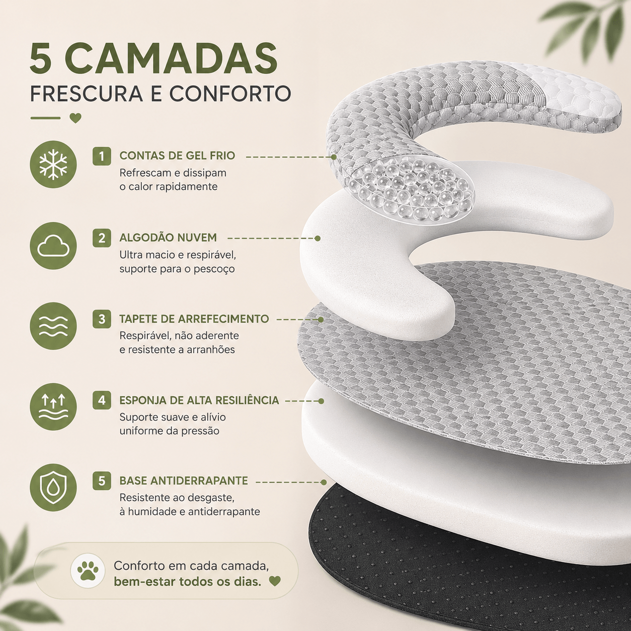 Cama Refrescante Premium para Cães e Gatos