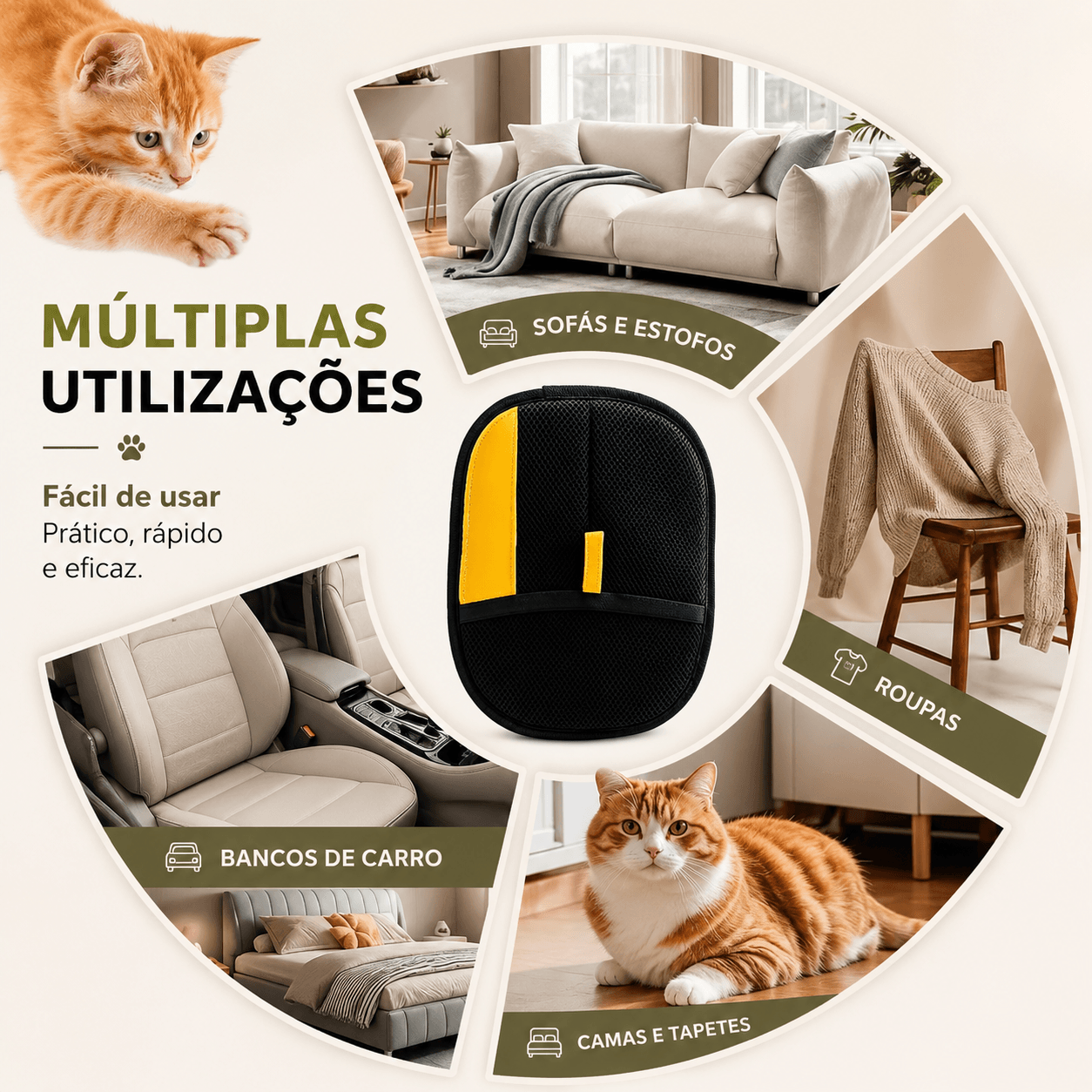 2 Luvas Removedoras de Pelos Reutilizáveis
