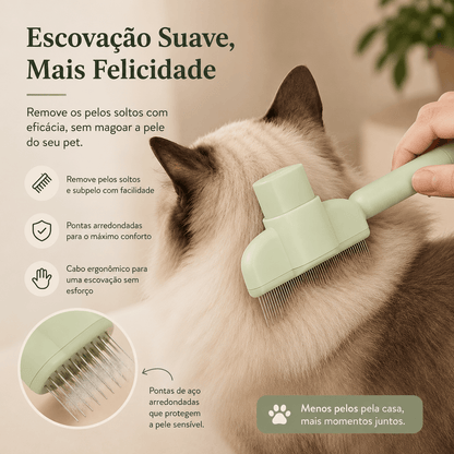Escova Autolimpante para Gatos e Cães – Remove Pelos e Desembaraça sem Esforço