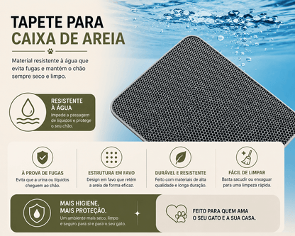 Alfombrilla sanitaria para gatos extragrande resistente impermeable 2 capas antideslizante lavable protector de suelo para mascotas y detenedor de arena para arenero