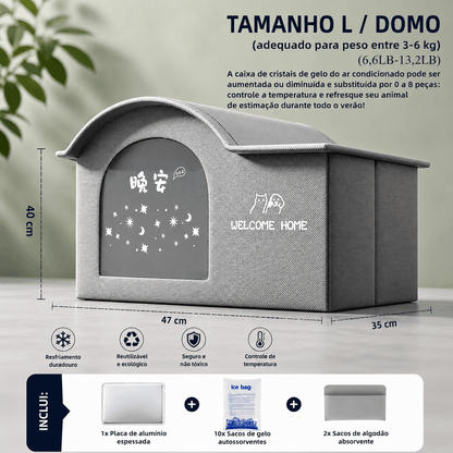 Casa Refrescante para Gatos e Cães – Cama de Arrefecimento para o Verão