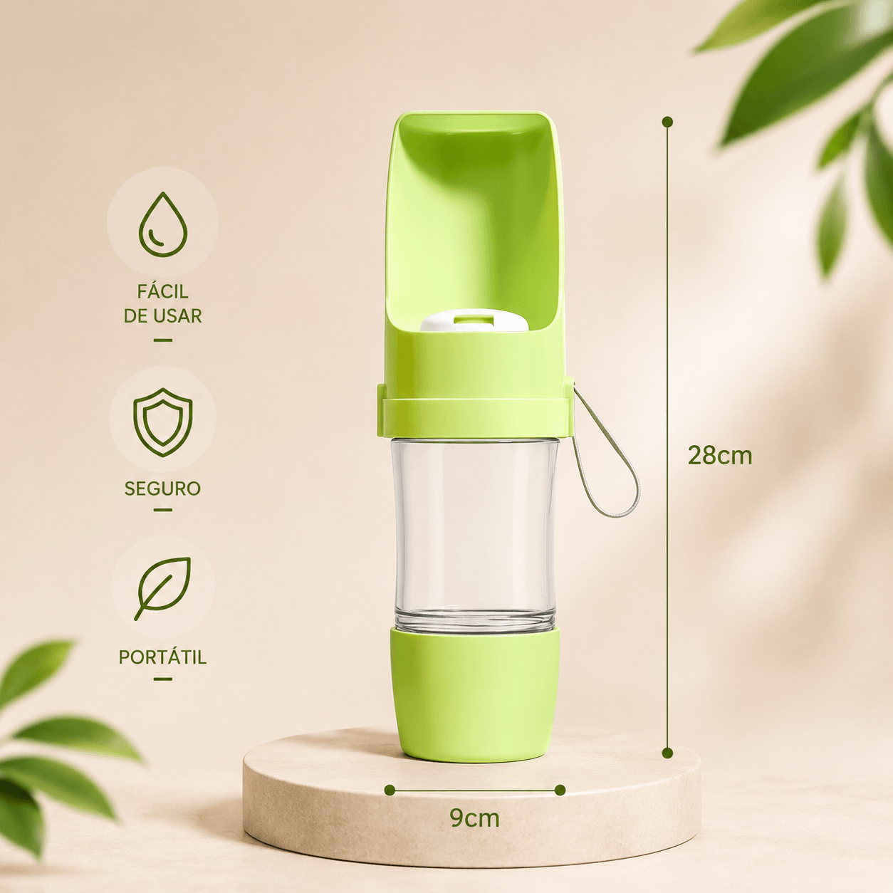 Garrafa Portátil 2 em 1 para Cães e Gatos – Água + Ração | 500ml