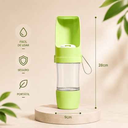 Garrafa Portátil 2 em 1 para Cães e Gatos – Água + Ração | 500ml