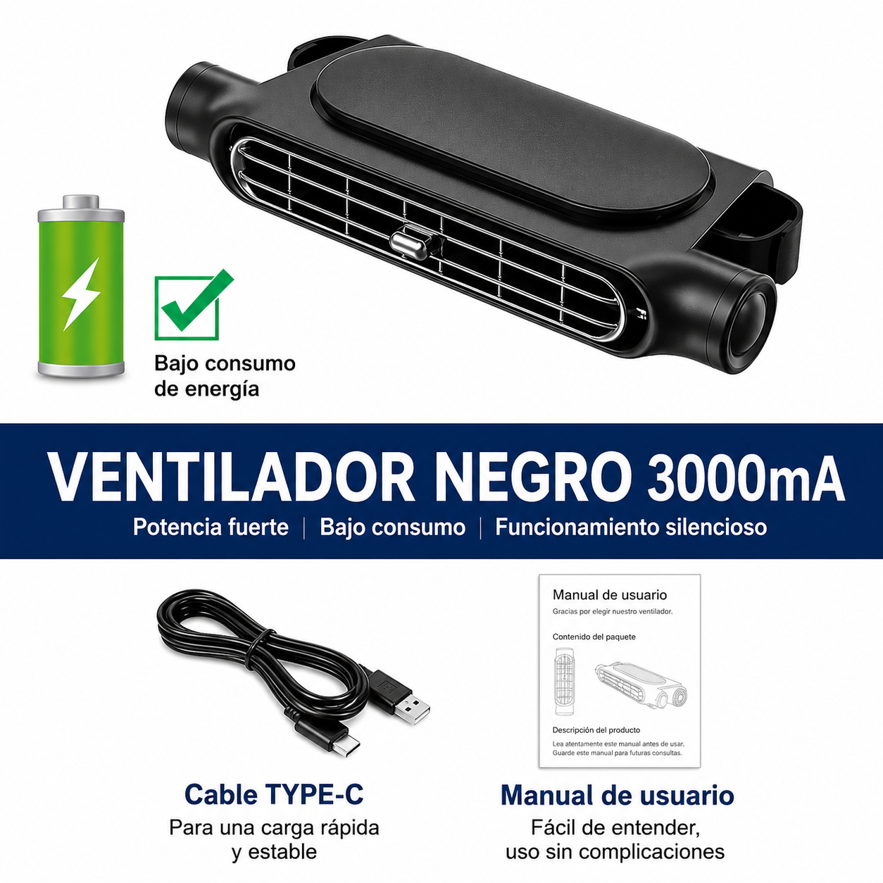 CoolRide Pro | Ventilador USB para Asiento de Coche