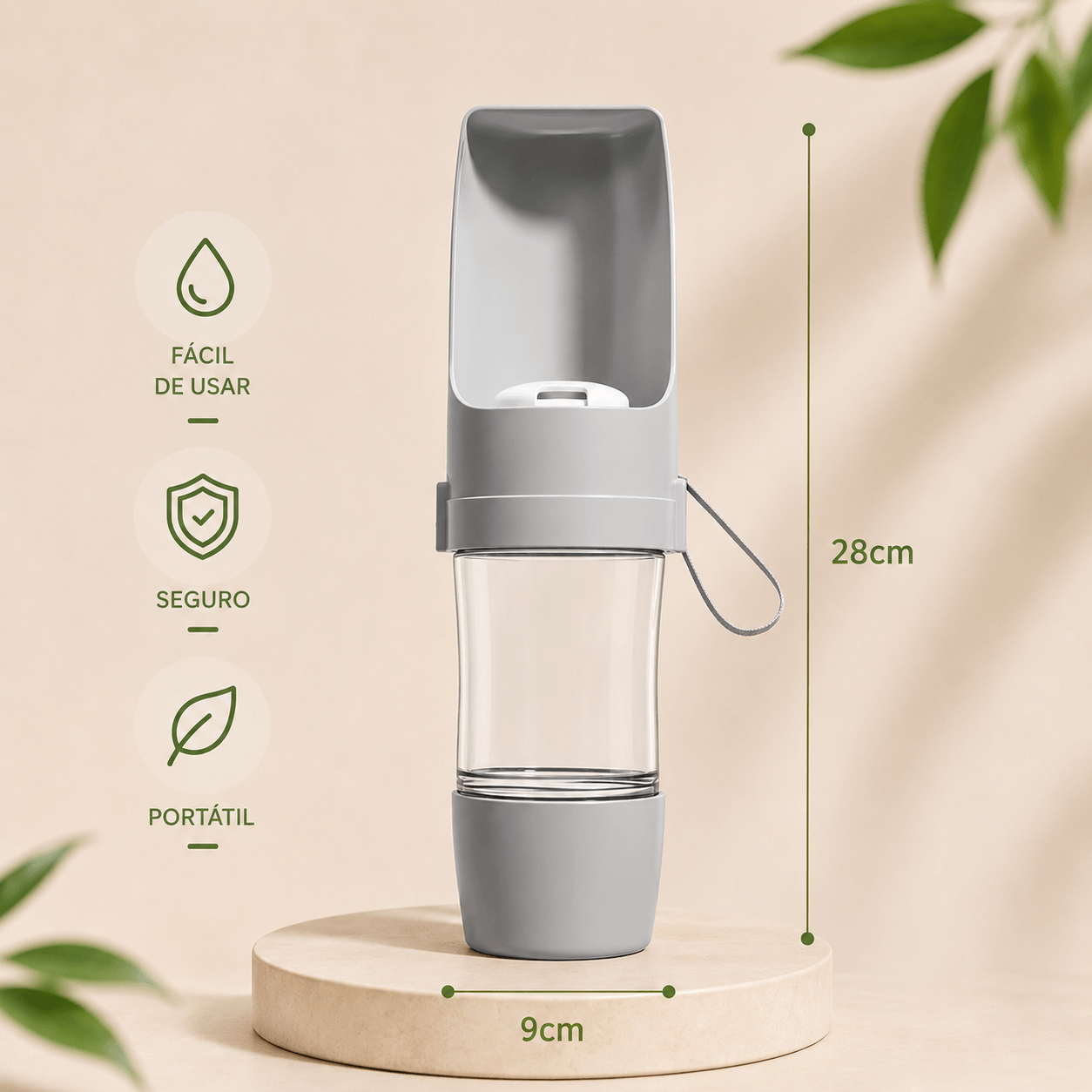 Garrafa Portátil 2 em 1 para Cães e Gatos – Água + Ração | 500ml