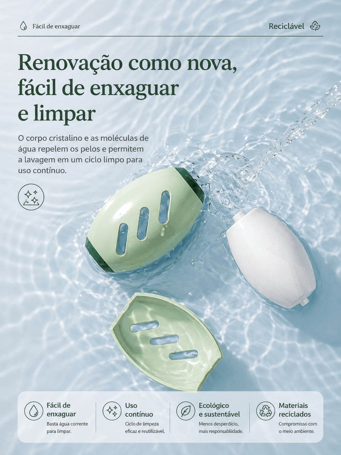 Removedor de Pelos e Fiapos Reutilizável – Lavável e Portátil